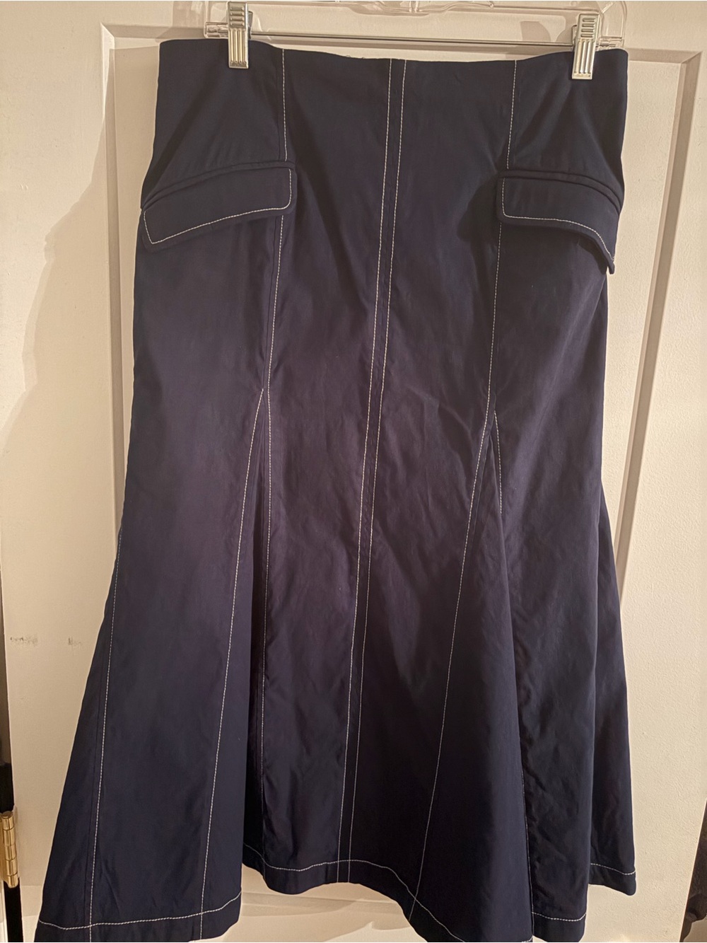 Maeve Anthropologie navy blue midi skirt